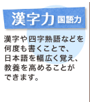 漢字力国語力 漢字や四字熟語などを何度も書くことで、日本語を幅広く覚え、教養を高めることができます。
